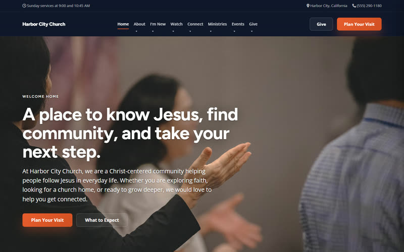 Harbor City website design example